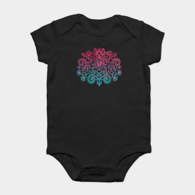 Ombre Folk Art Doodle Baby Bodysuit by micklyn